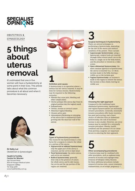 5 things about uterus removal